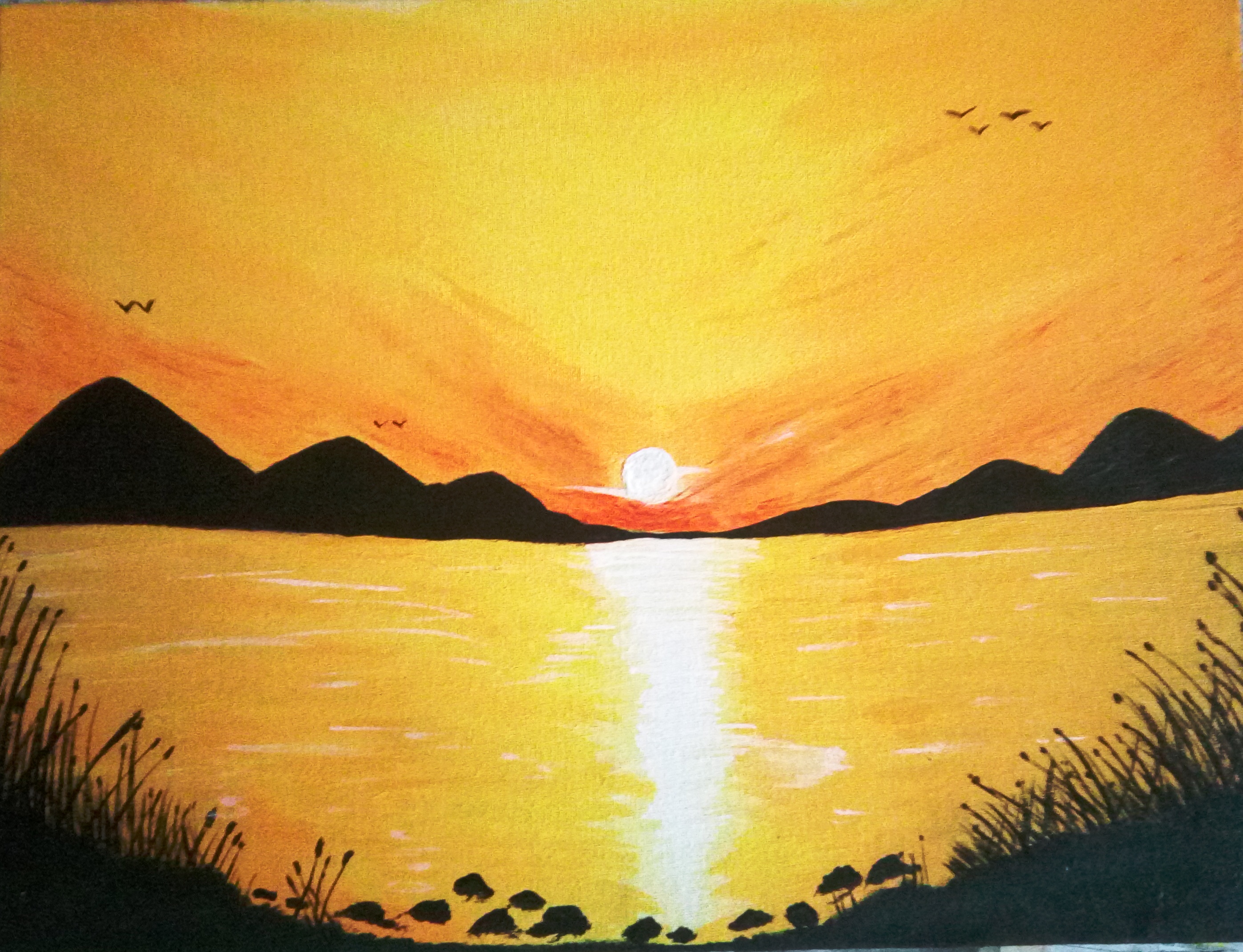 Beautiful Sunrise Scenery Drawing for Beginners with Oil Pastel - Step by  step - YouTube | Drawing sunset, Oil pastel landscape, Sunrise drawing
